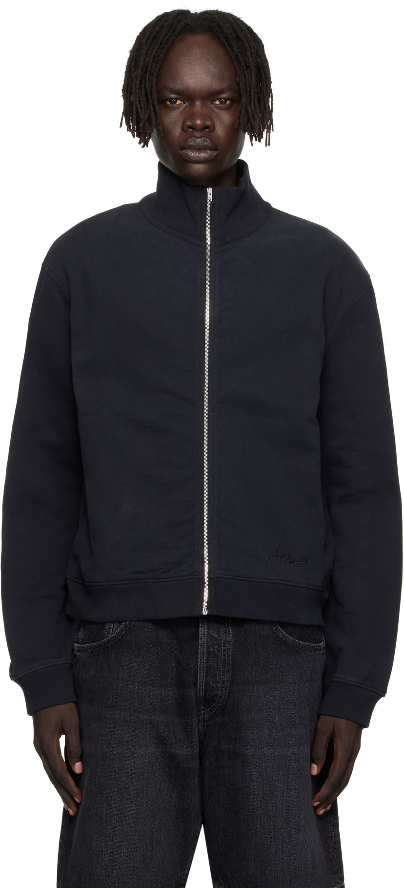 Pulover Acne Studios Acne Studios Zip-Up Sweatshirt Črna | CI0200-