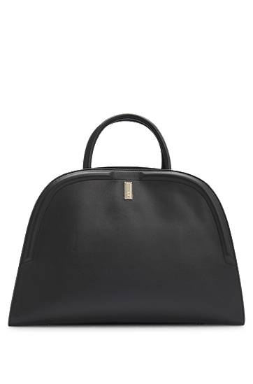 Torbica BOSS Ariell Grained Leather Tote Bag with Detachable Strap Črna | 50547740