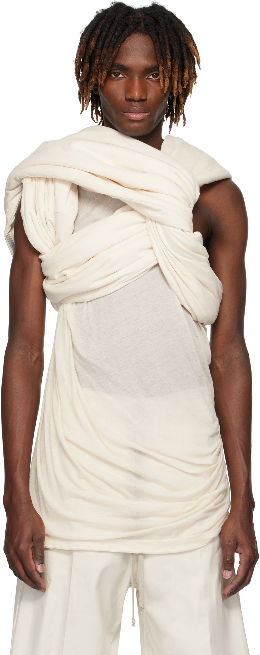 Majica brez rokavov Rick Owens Rick Owens Hollywood Triple Donut T-Shirt Bela | RU01E5432 JNC