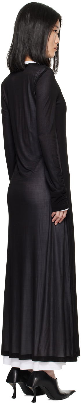 Obleke Helmut Lang Double Layer Maxi Dress Črna | 005HW605, 2