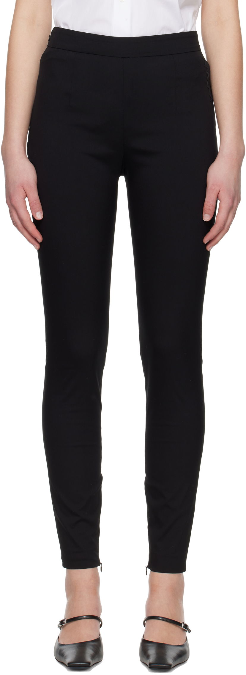 Pajkice Marni Marni Stretch Poplin Symbol Trouser Leggings Črna | PAMA0571S0 UTC477