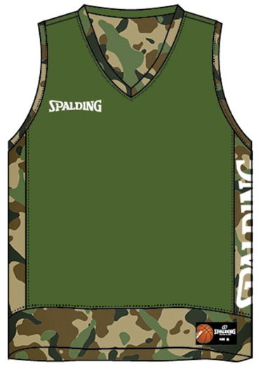 Majica brez rokavov Spalding Spalding Reversible Basketball Tank Top Zelena | 40221207-camokhaki, 0