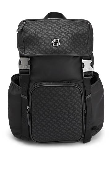 Nahrbtnik BOSS BOSS Double B Monogram Twill Backpack Črna | 50548079