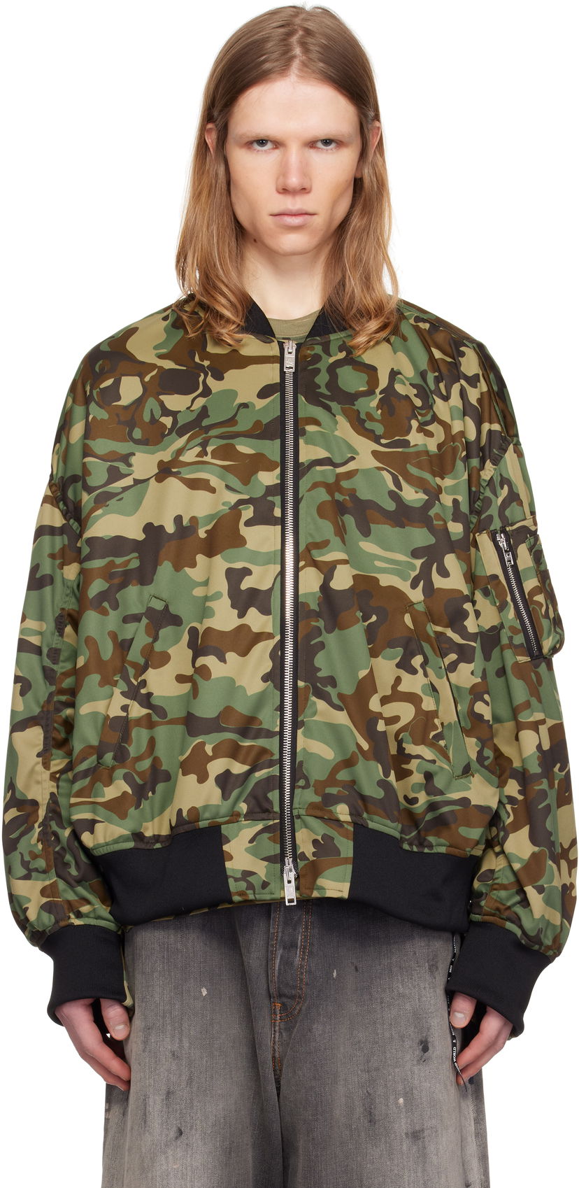 Bomber jakna Mastermind WORLD Mastermind World Camo Bomber Jacket Zelena | MW25S14-BL034-602
