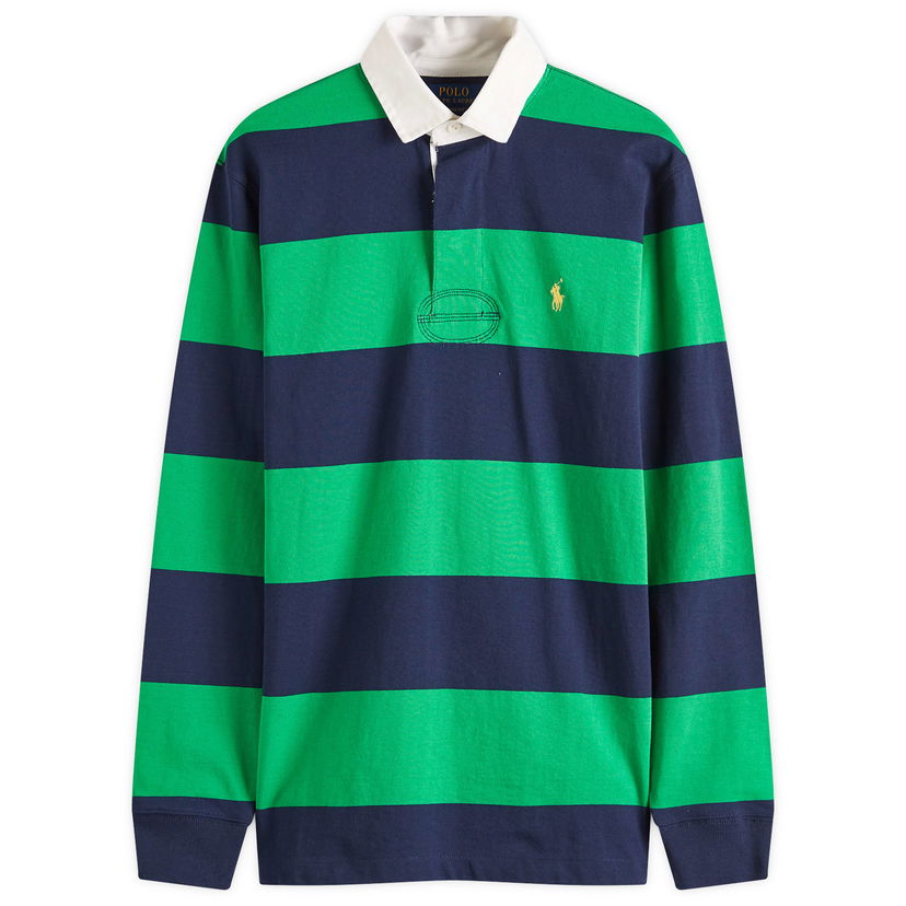 Polo majica Polo by Ralph Lauren Ralph Lauren Long Sleeve Rugby Shirt, Size Large Zelena | 710900566015