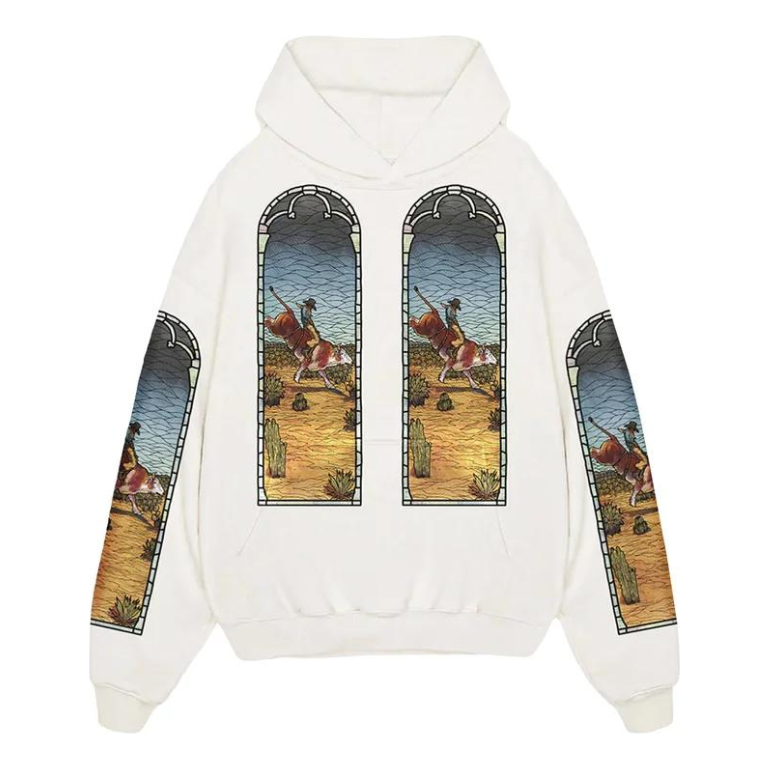 Pulover Who Decides War Who Decides War x EST Gee Stained Glass Print Hoodie Bela | WDSG627