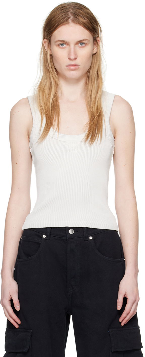 Majica brez rokavov Alexander Wang Alexanderwang.t Embossed Tank Top Bela | 4CC2241455