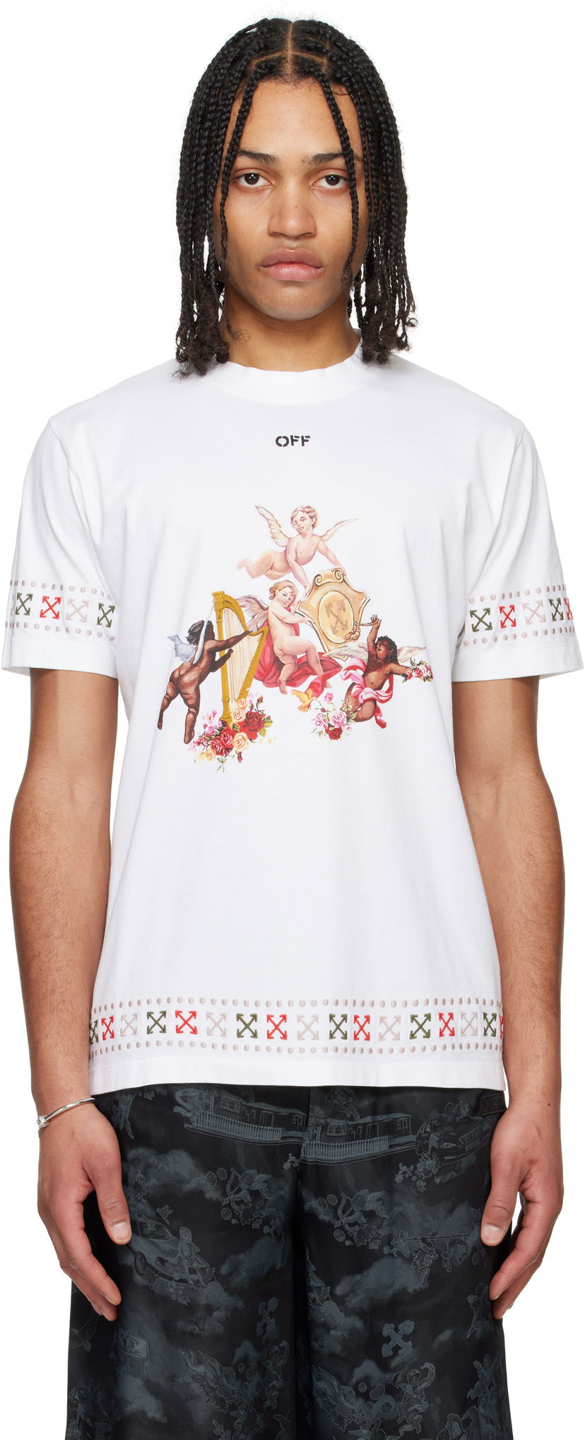 Majica Off-White Off-White Putti Graphic T-Shirt Bela | OMAA027S25JER0020110