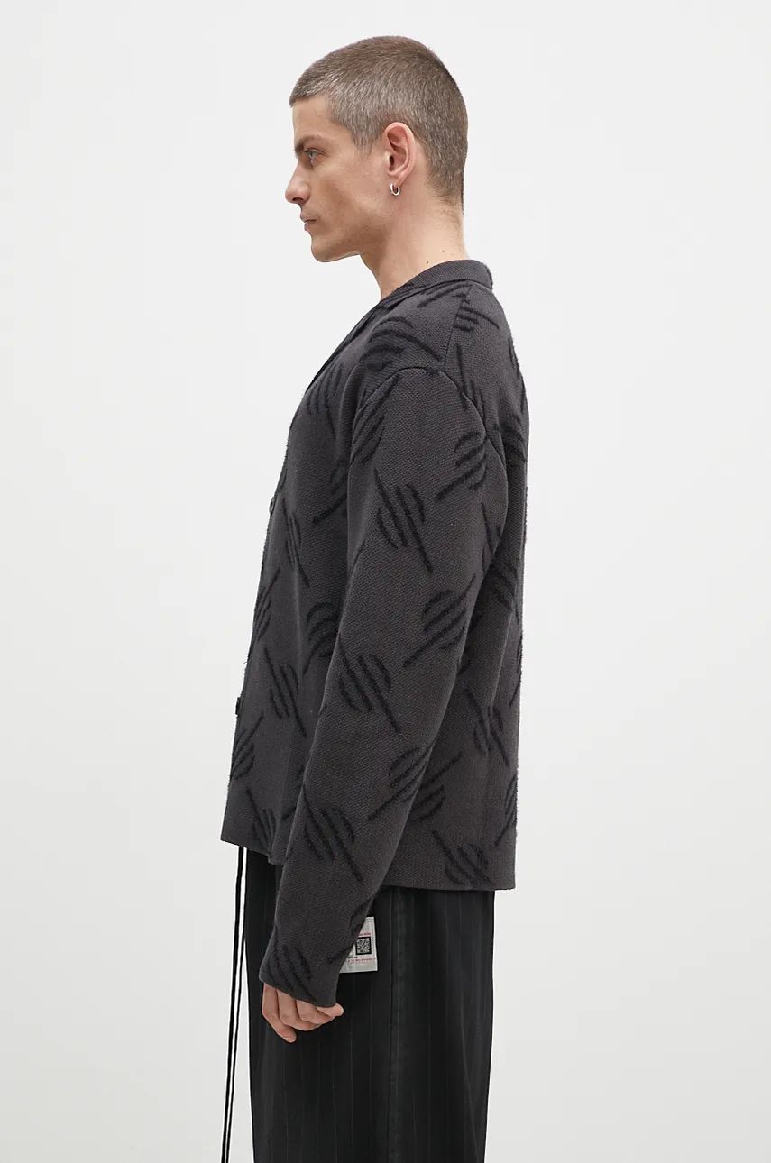 Pleteni pulover DAILY PAPER Kirabo Monogram Cardigan Črna | 2421031, 1