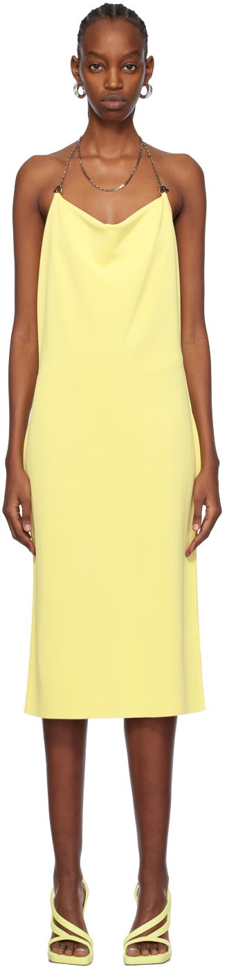 Obleke Bottega Veneta Chain Midi Dress Rumena | 773543 V3O30