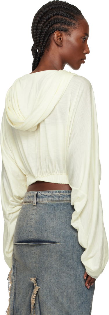 Pulover Rick Owens Concordians Cropped Tunic Hoodie Rumena | RO02E4262 JSW, 2