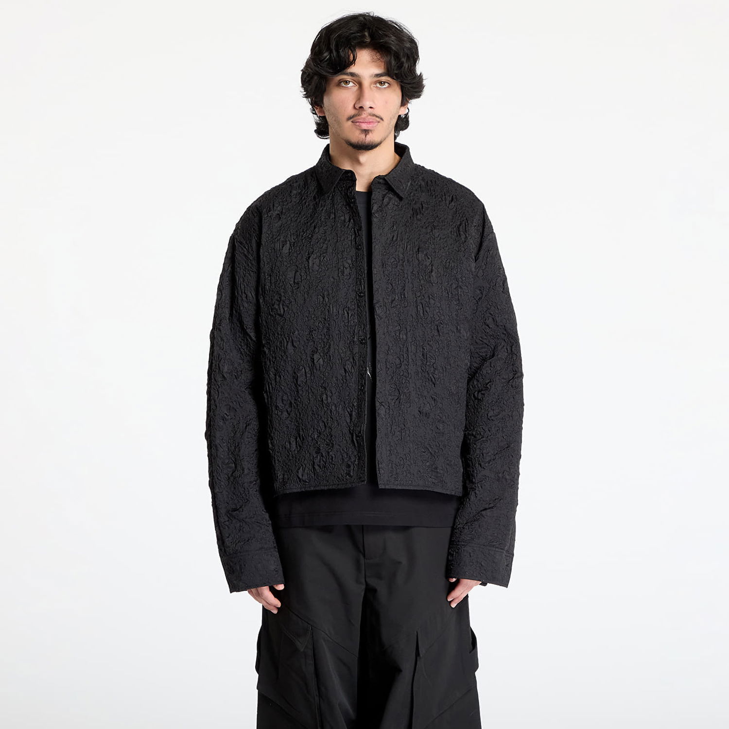 Srajce HELIOT EMIL HELIOT EMIL Ventifact Textured Button-Down Shirt Črna | PRESS25_M_05_059_BLK01, 0