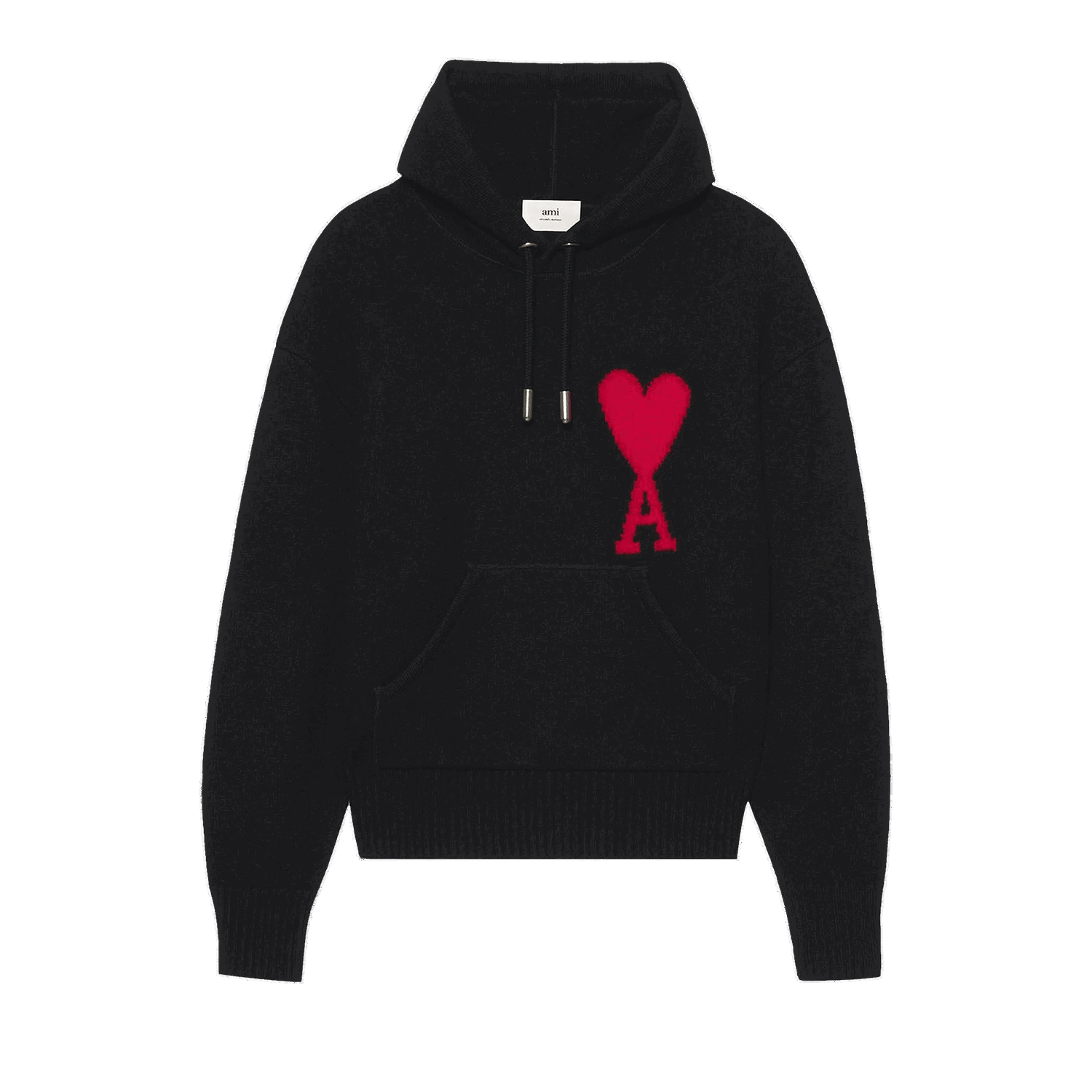 Pulover AMI ADC Knitted Hoodie Črna | UKS802 018 009, 0