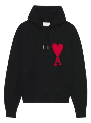 Pulover AMI ADC Knitted Hoodie Črna | UKS802 018 009