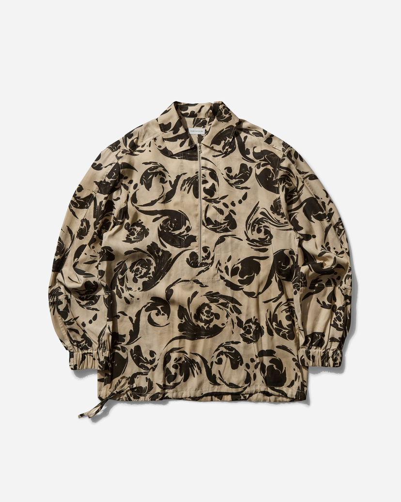 Srajce Dries Van Noten Half Zip Floral Shirt Bež | 251-020715-1101 900