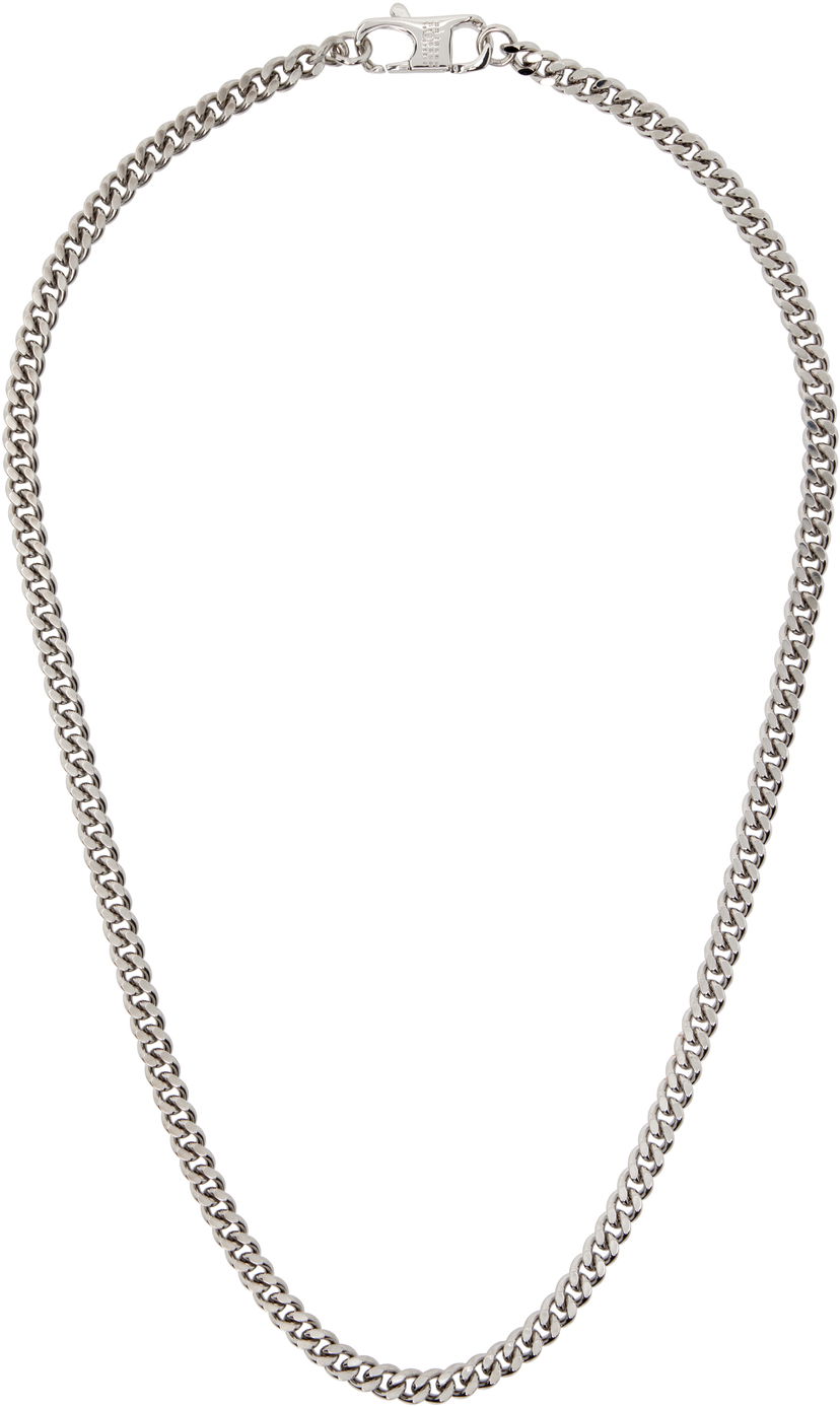 Ogrlica Maison Margiela MM6 Maison Margiela Silver-Tone Curb Chain Necklace Kovinski | SM6UU0083 SV0235