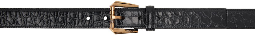 Pasovi Versace Versace Croc Effect Leather Belt Črna | 1008373_1A08711