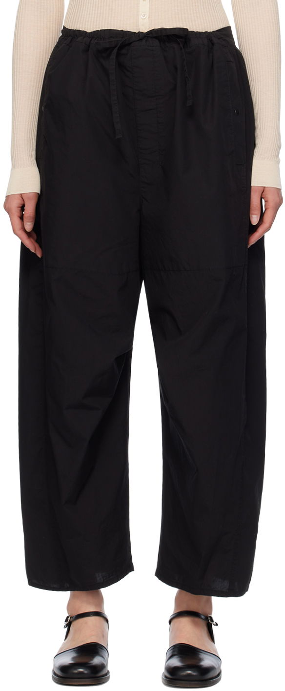 Hlače LEMAIRE Cropped Drawstring Trousers Črna | PA1110 LF1218, 0