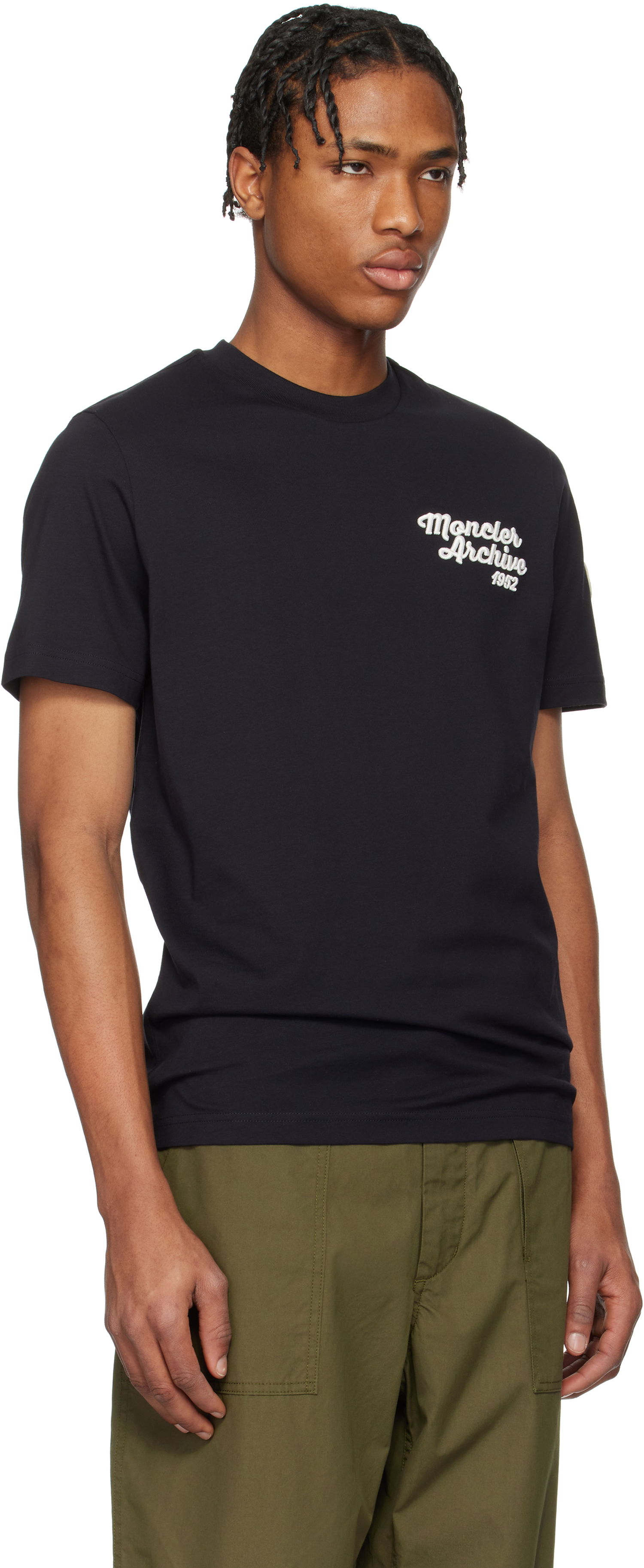 Majica Moncler Moncler Archive Embroidered Logo Cotton T-Shirt Črna | K10918C0006389AJS, 1