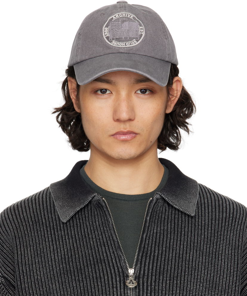Kapa Solid Homme Solid Homme 'Solid House' Cotton Baseball Cap Siva | S251AC12