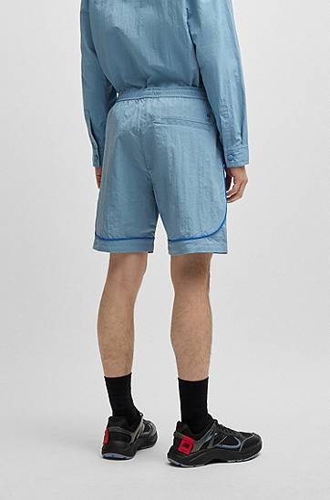 Kratke hlače BOSS HUGO x RB Drawstring Shorts with Piping Modra | 50542807, 1