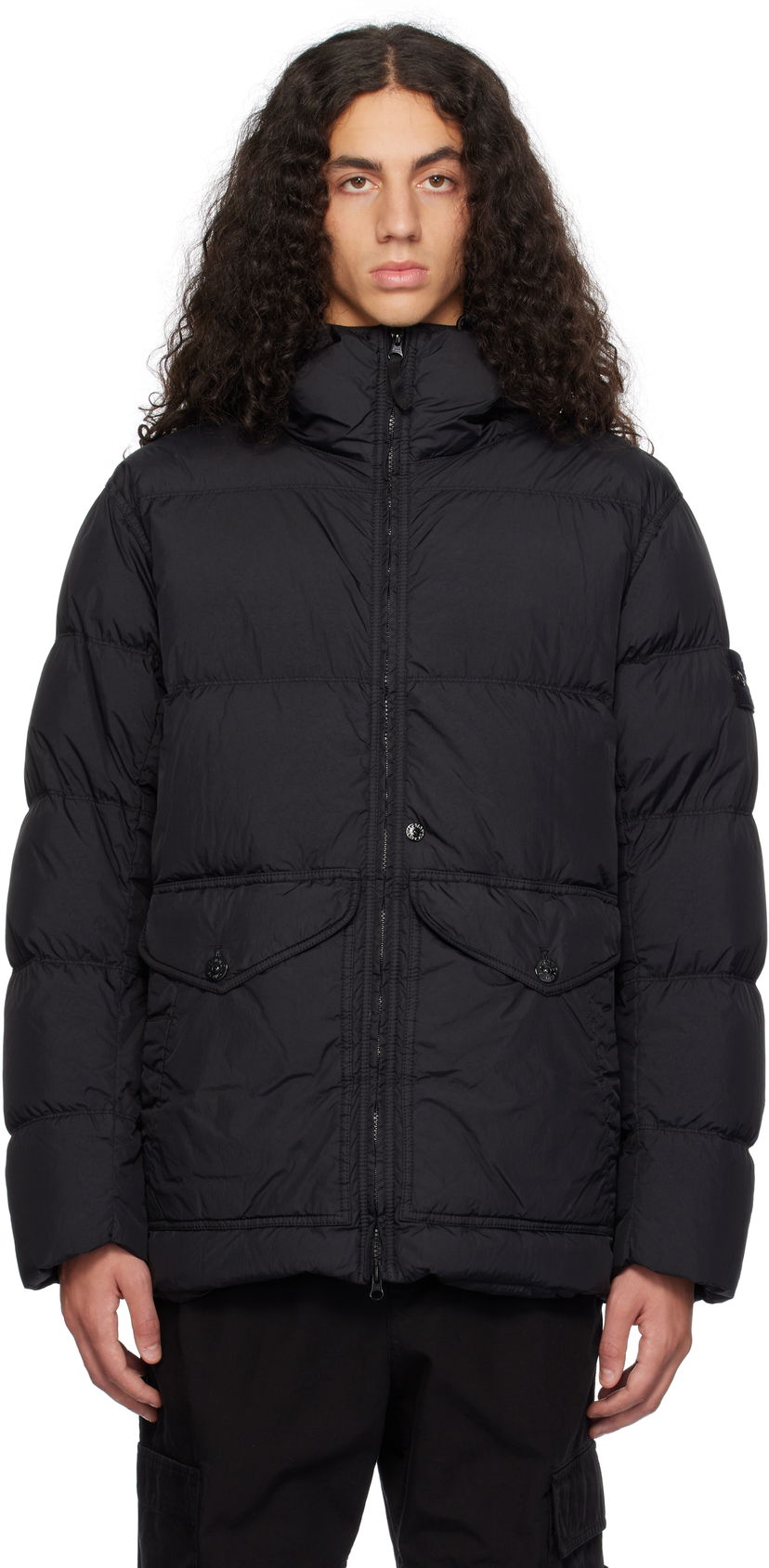 Puhovka Stone Island Stone Island Crinkle Reps R-NY Down Jacket Črna | 811540723