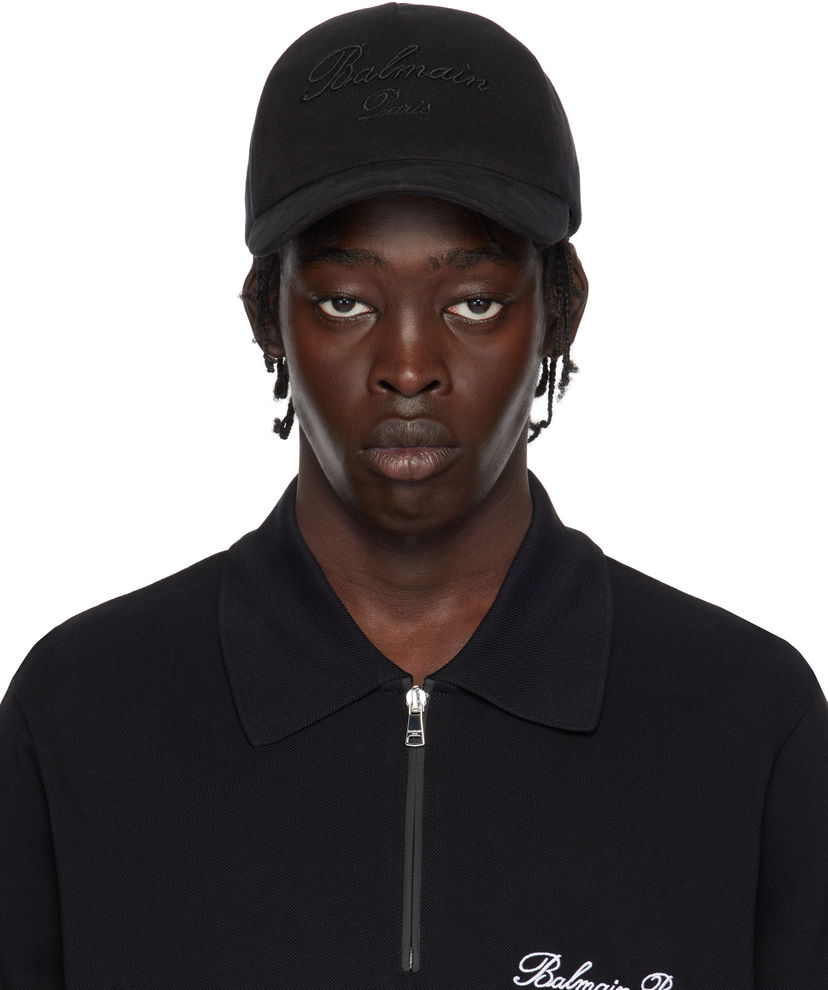 Kapa Balmain Cotton Baseball Cap Črna | EH1XA231CD29