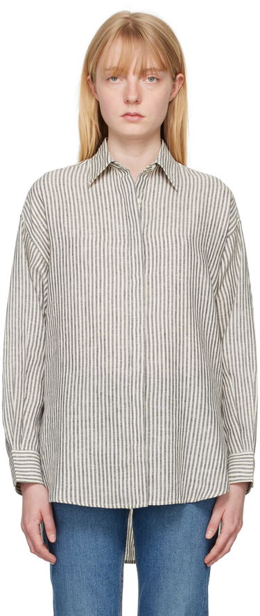 Srajce rag & bone Ryan Striped Linen Shirt Bela | WAW24PA0173817, 0