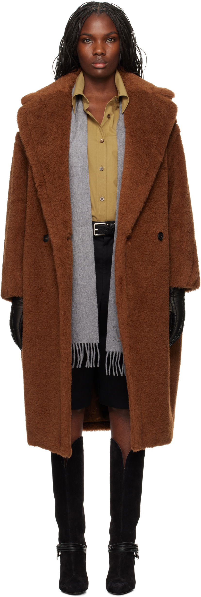 Plašči Max Mara Max Mara Tedgirl Teddy Coat Rjava | 2421016042600 MM10501