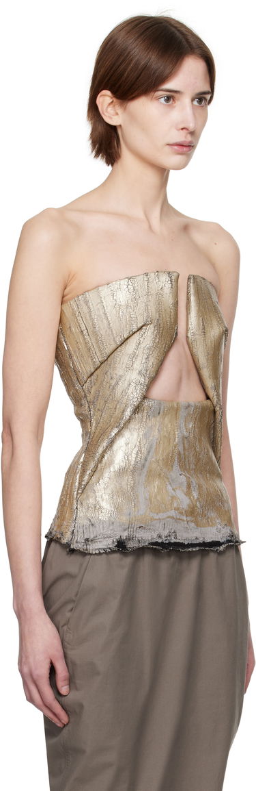 Krop-top Rick Owens Rick Owens Hollywood Woven Prong Top Kovinski | RP01E7130 SGMC, 1