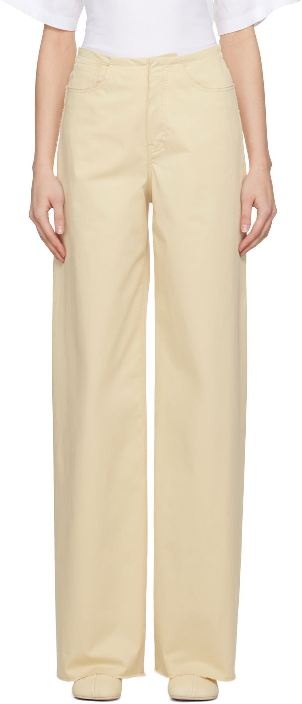Hlače Maison Margiela MM6 Five-Pocket Trousers Rumena | S52KA0482 S54452