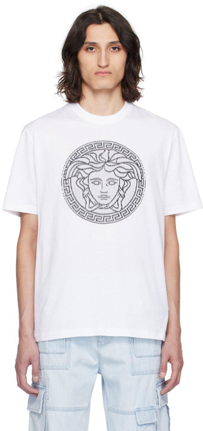 Majica Versace White Medusa Sliced T-Shirt Bela | 1013302_1A10721