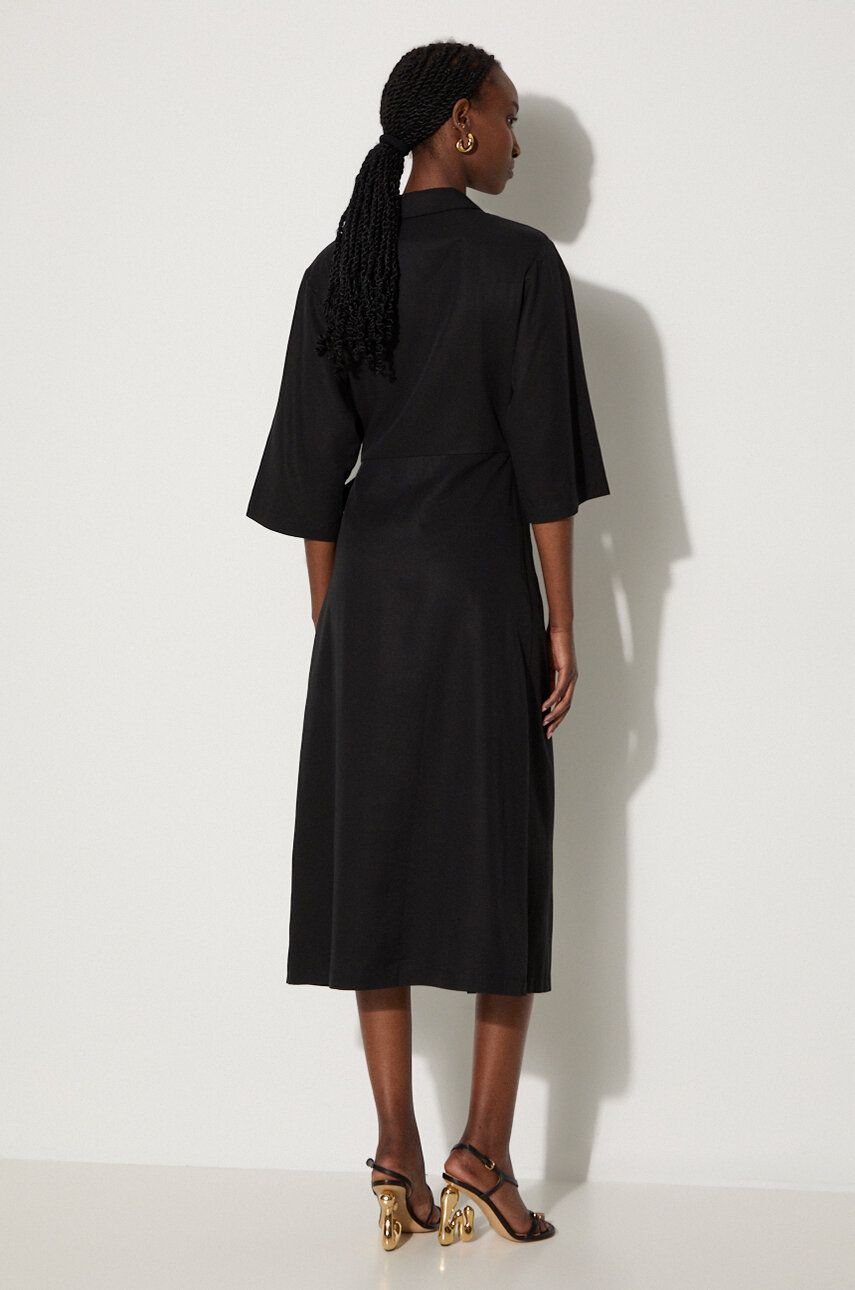 Obleke Samsoe Samsoe Midi Wrap Dress Črna | F24100086, 1