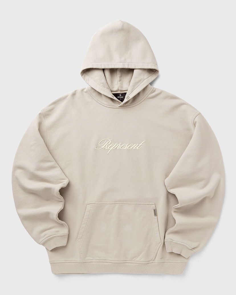 Pulover Represent Clo Represent Script Logo Hoodie Bež | MLM100028-25