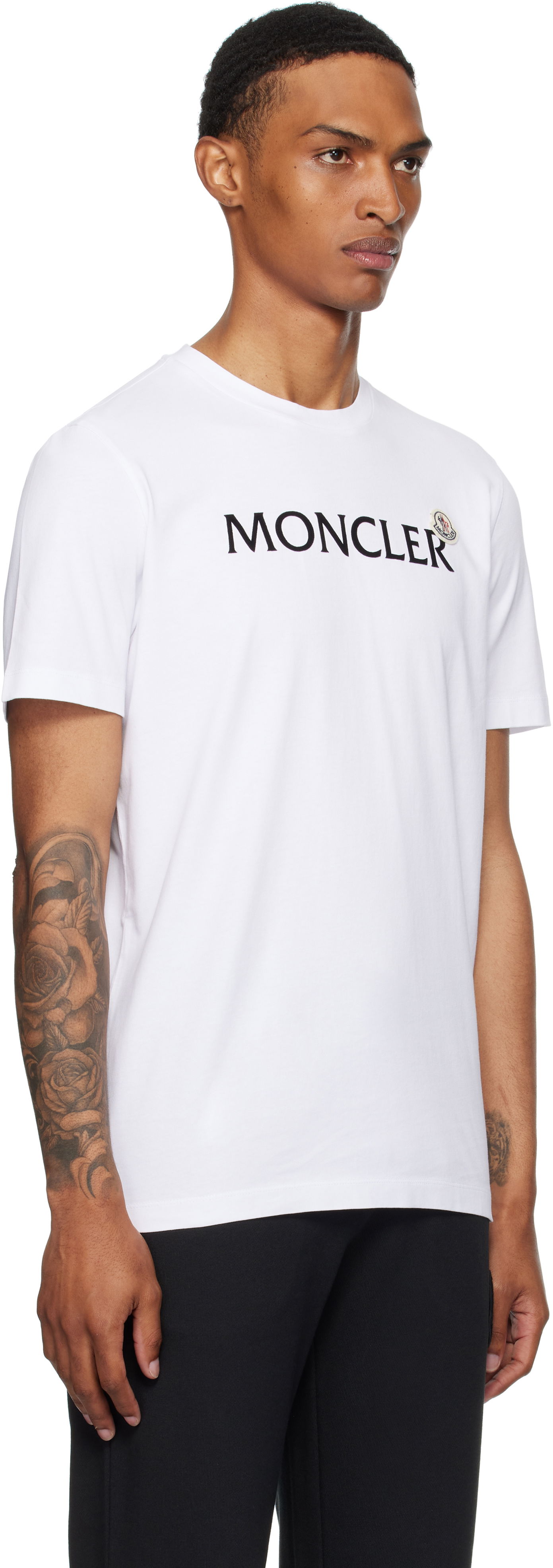 Majica Moncler Moncler Flocked Logo Cotton T-Shirt Bela | K20918C000368390T, 1