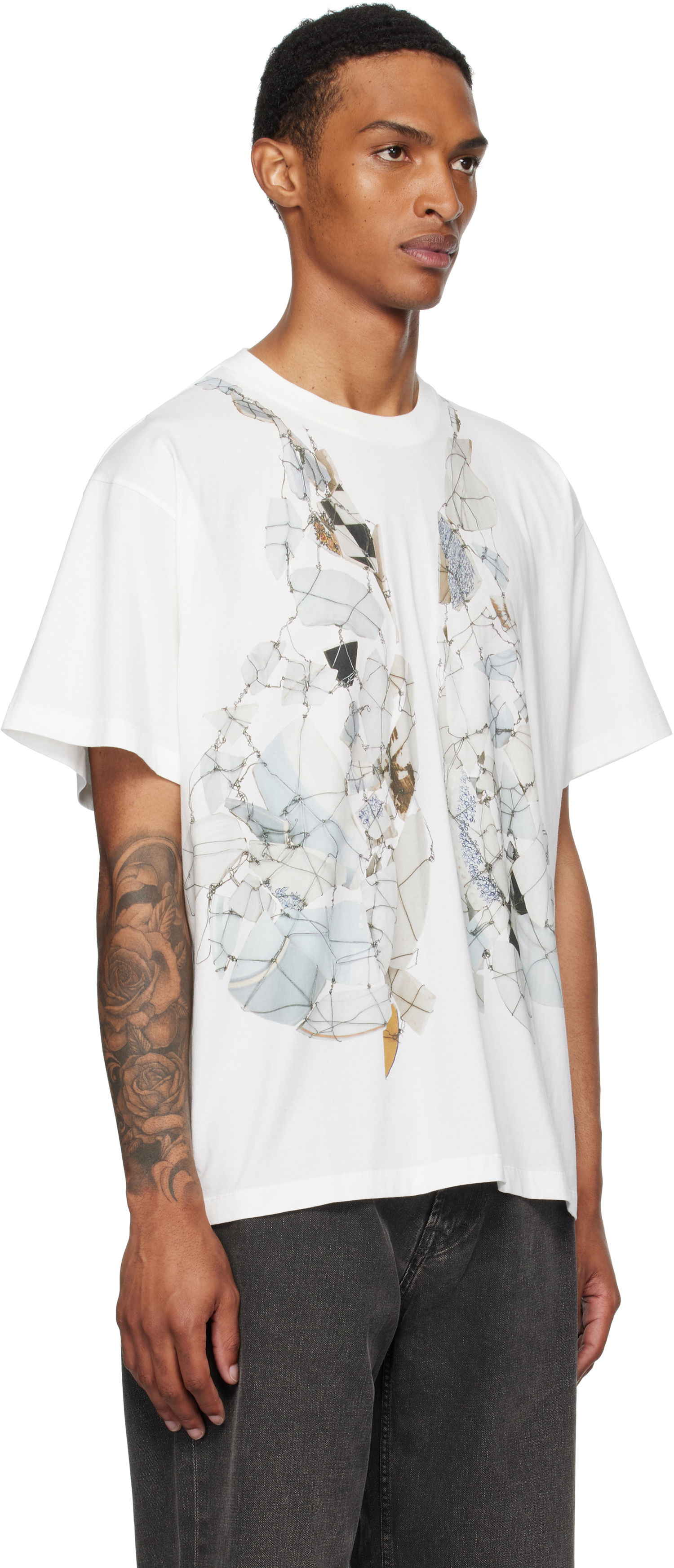 Majica Maison Margiela MM6 Maison Margiela Printed T-Shirt Bela | SH0GC0056 S24312, 1