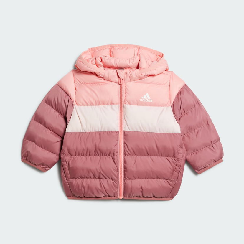 Puhovka adidas Performance Synthetic Down Hooded Puffer Jacket Roza | IX3299
