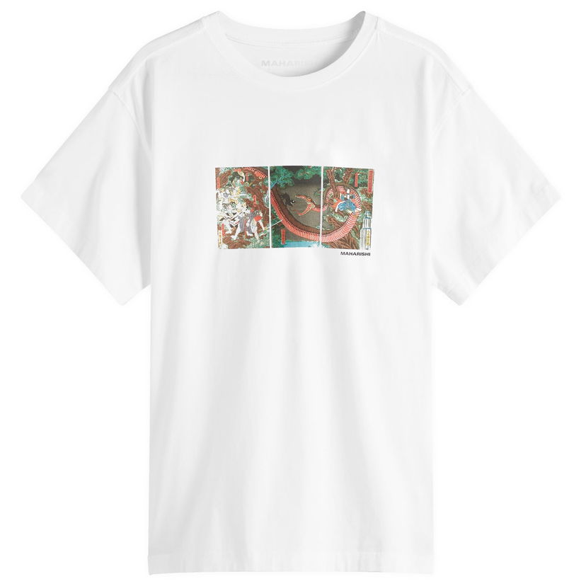 Majica Maharishi Maharishi Snake Triptych Graphic Tee, Size L Bela | 1540-WHT