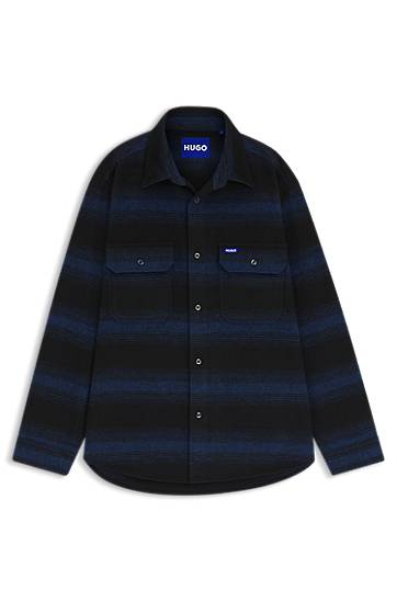 Srajce BOSS Oversized-fit shirt with shadow stripe Večbarvna | 50549801