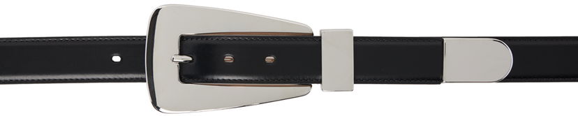Pasovi Khaite Lucca Silver-Tone Buckle Leather Belt Črna | 9985-763