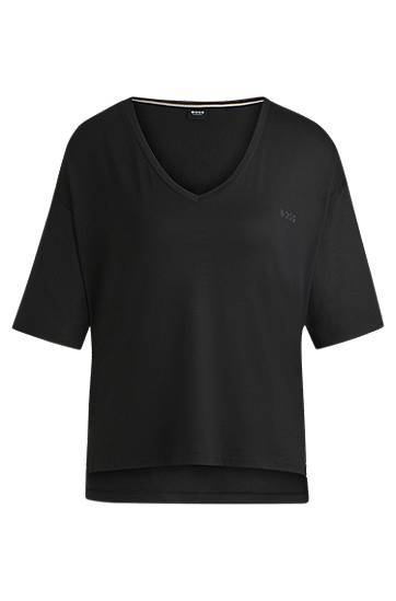 Majica BOSS Relaxed Fit V-Neck Stretch Jersey T-Shirt Črna | 50535723