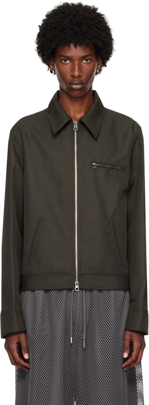 Bomber jakna Courrèges Signature Retro Zip-Up Jacket Zelena | 324CBL204PL0056, 0