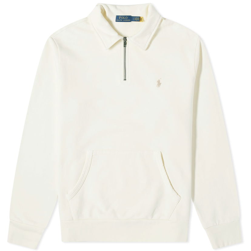 Pleteni pulover Polo by Ralph Lauren Polo Ralph Lauren Men's Loopback Half Zip Sweat Clubhouse Cream Bela | 710934601001