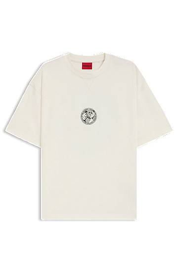 Majica BOSS T-Shirt with Boxing Artwork Bela | 50542366