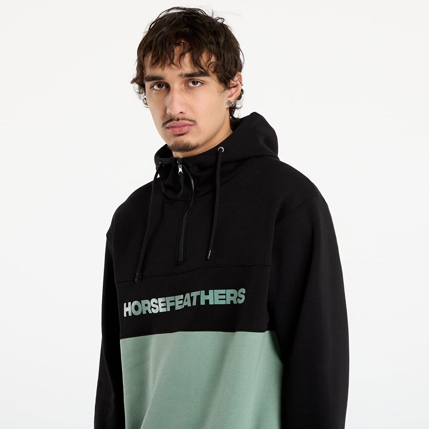Pulover Horsefeathers Fulton Half-Zip Color-Block Hoodie Večbarvna | SM1354I, 1