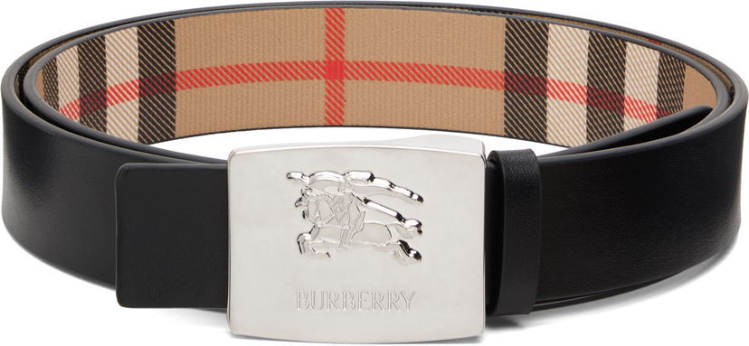Pasovi Burberry Burberry Square Knight Reversible Belt Črna | 8112217