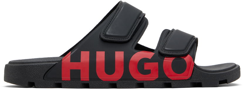 Superge in čevlji BOSS Hugo Double-Touch Closure Logo Sandals Črna | 50542042