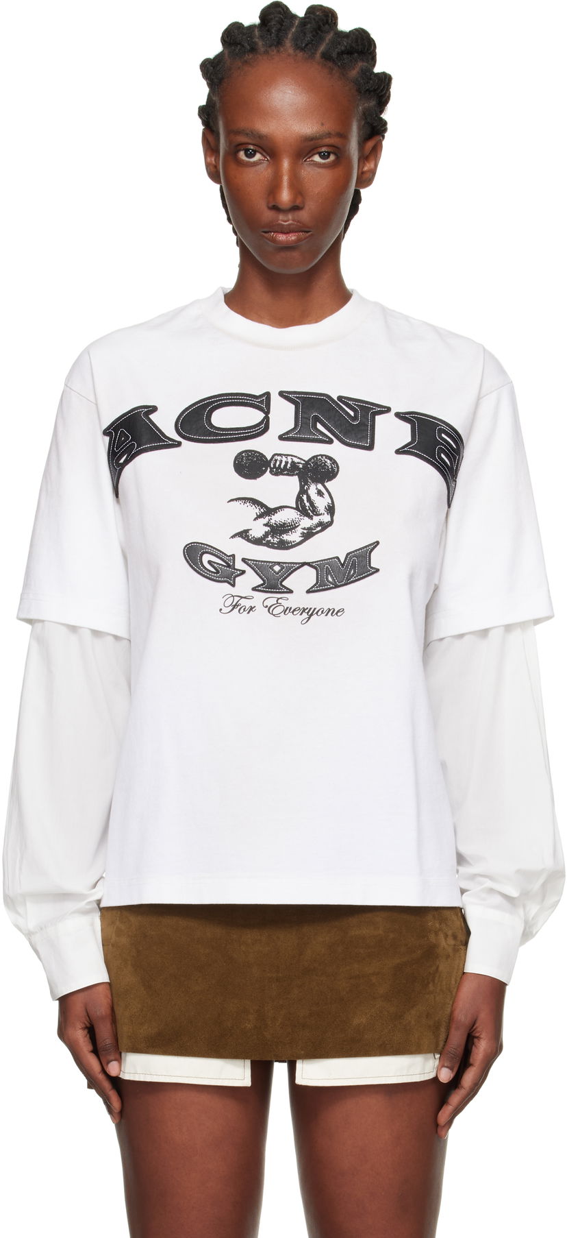 Majica Acne Studios Layered Logo T-Shirt by Acne Studios Bela | CL0404-