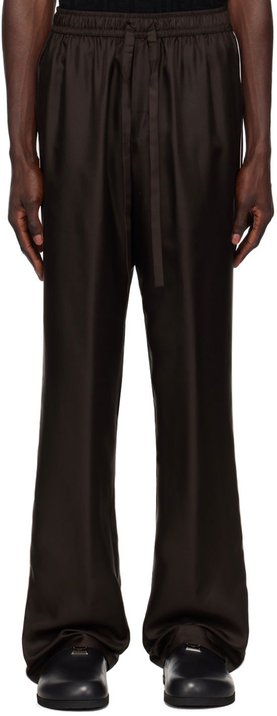 Hlače Dolce & Gabbana Silk Lounge Pants Rjava | GVRMAZFU1S4