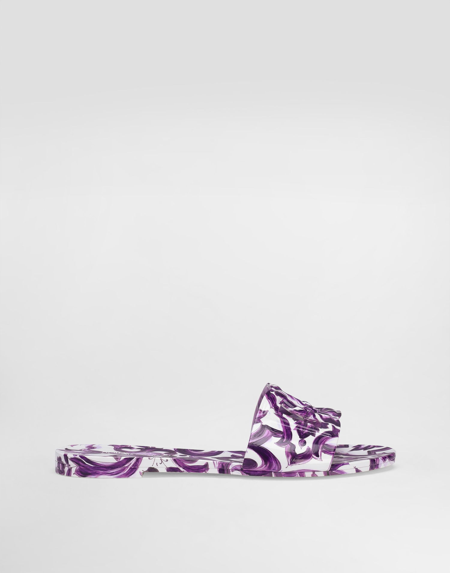 Modni dodatki Dolce & Gabbana Dolce & Gabbana Majolica-Print Rubber Slides Lila | CW2215AE854I03TN, 0